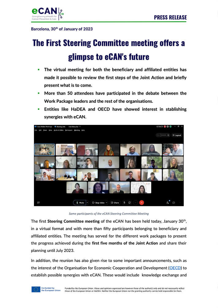 The First Steering Committee meeting offers a glimpse to eCAN’s future