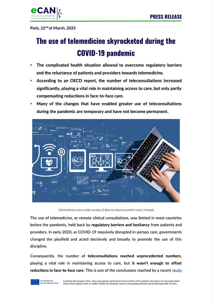 The use of telemedicine skyrocketed during the COVID-19 pandemic