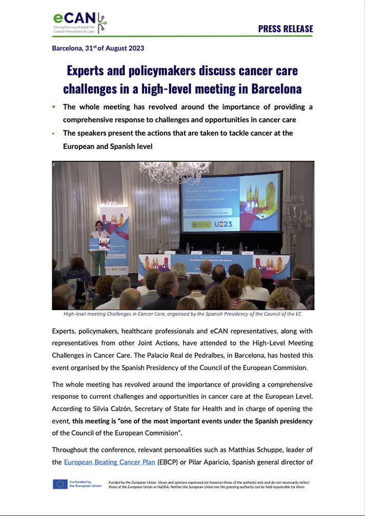 Experts and policymakers discuss cancer care challenges in a high-level meeting in Barcelona